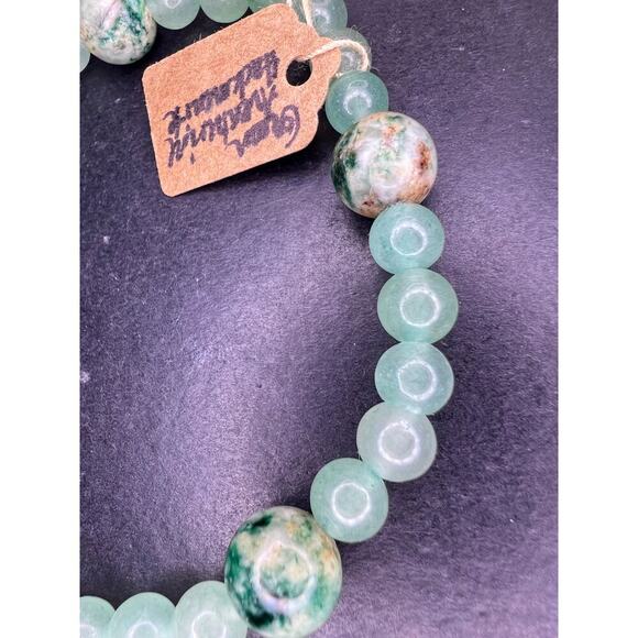 Green aventurine, and Hackmanite stretch bracelet 8 inch - Picture 7 of 7